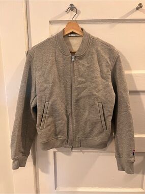 Alexander Wang Light Gray Zip Bomber Jacket